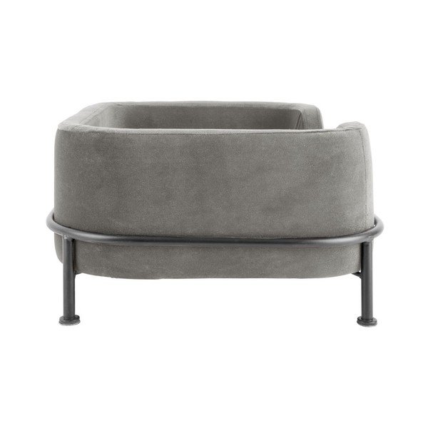 Pilkos spalvos aksominė lova augintiniui 42x63 cm Puffed – Leitmotiv-image-3