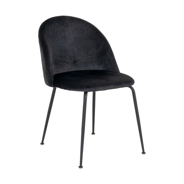 Iš aksomo valgomojo kėdės juodos spalvos 2 vnt. Geneve – House Nordic