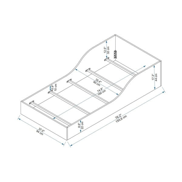 Viengulė lova baltos spalvos 90x190 cm Oya – Kalune Design-image-4