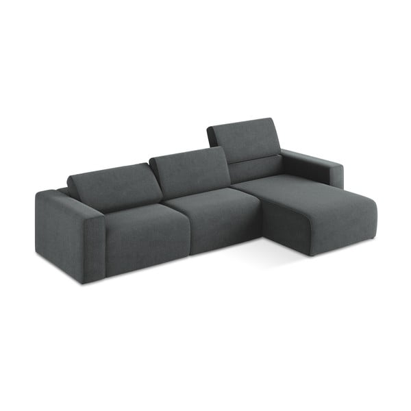 Pilkos spalvos modulinė kampinė sofa (su dešiniuoju kampu) Kalea – Makamii-image-1