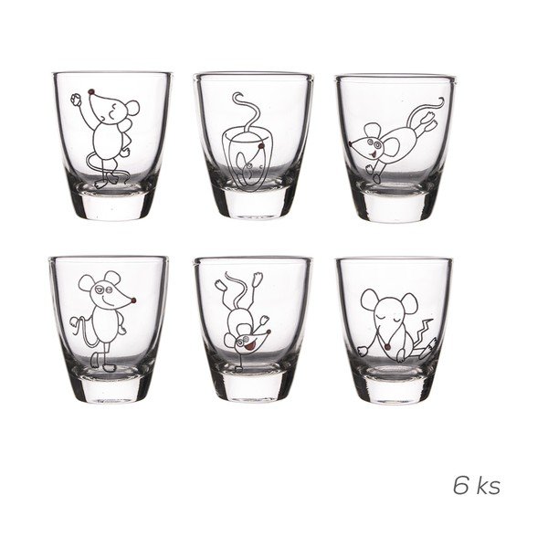 6 stiklinių buteliukų rinkinys "Orion Mouse", 25 ml