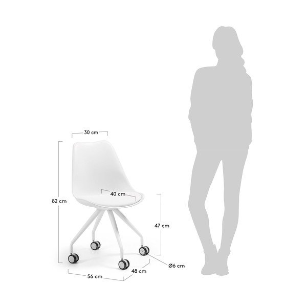 Balta biuro kėdė Kave Home Lars Lars-image-4
