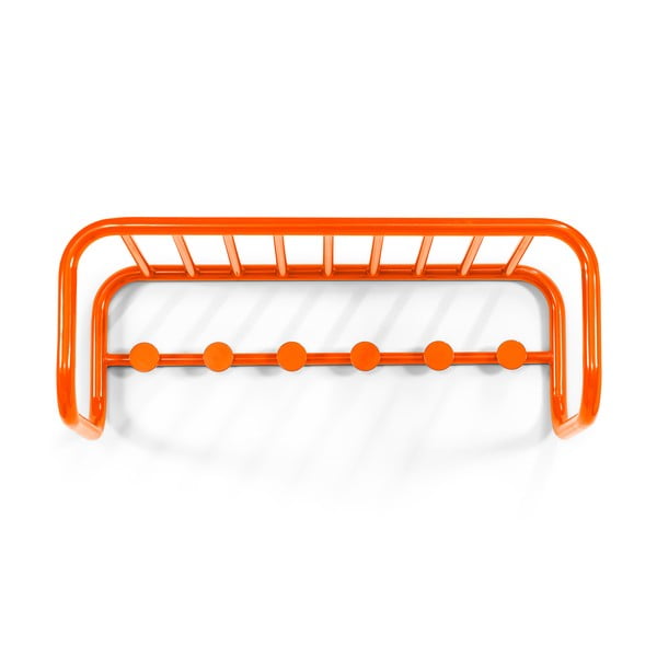Oranžinės spalvos iš metalo sieninė lentyna su lentyna 72 cm Retro – Spinder Design