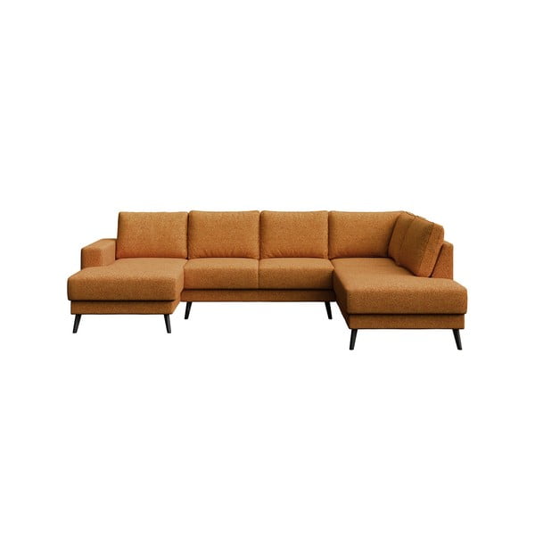 Kampinė sofa oranžinės spalvos (su dešiniuoju kampu) Fynn – Ghado