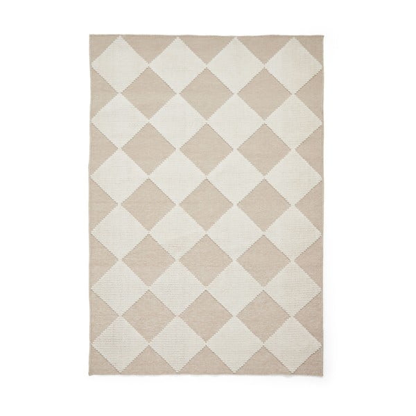 Skalbiamas baltos spalvos/smėlio spalvos kilimas 160x230 cm Lyna Beige&White – Think Rugs