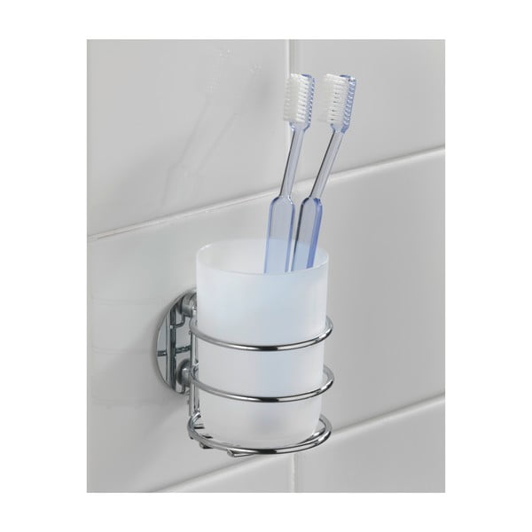 Klijuojamas iš nerūdijančio plieno dantų šepetėlio indas baltos spalvos – Wenko-image-2