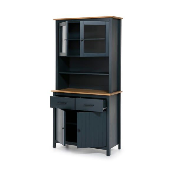 Iš pušies masyvo vitrina tamsiai mėlynos spalvos 90x180 cm Miranda – Marckeric-image-3