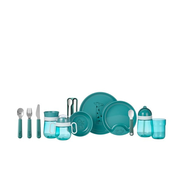 Vaikiški stalo įrankiai turkio spalvos/sidabrinės spalvos iš nerūdijančio plieno 3 vnt. Deep turquoise – Mepal-image-3