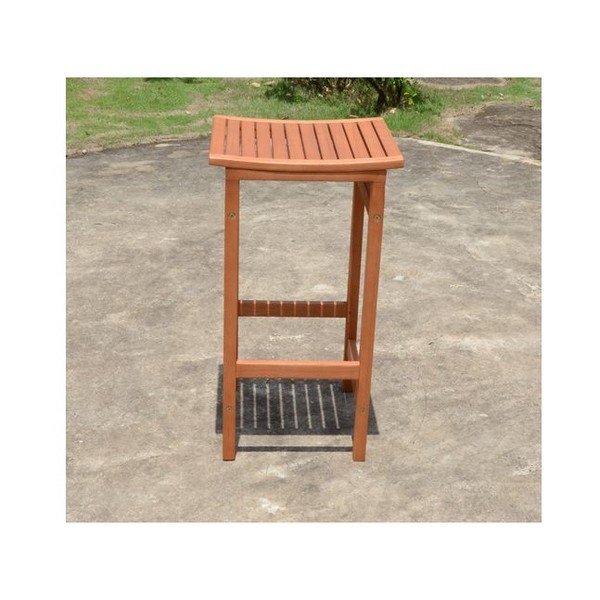 Rudos spalvos medžio masyvo sodo baro taburetės 2 vnt. Palmdale – Garden Pleasure-image-3
