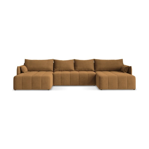 Terakotos spalvos sulankstoma/su sandėliavimo vieta kampinė sofa („U“ formos) Moku – Makamii