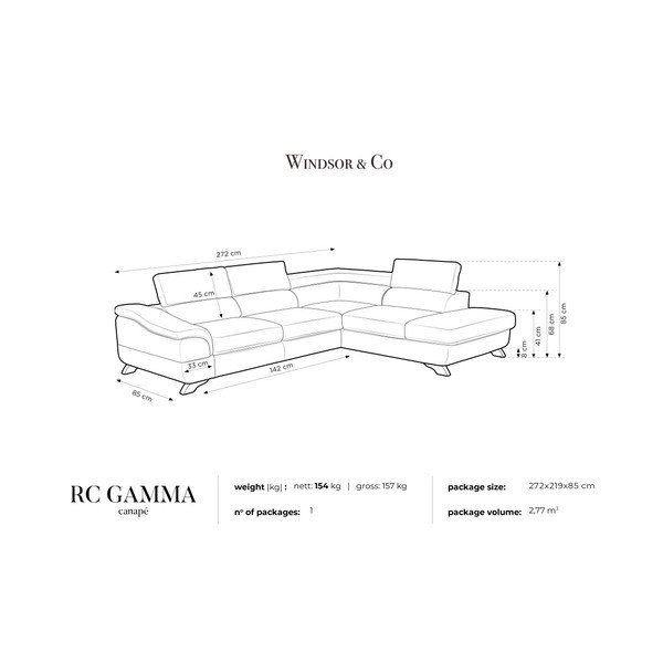 Pilka sofa lova su daiktų laikymo vieta "Windsor & Co" sofos "Gamma", dešinė pusė-image-4