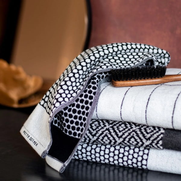 Baltas medvilninis rankšluostis 50x100 cm Tile Stone - Mette Ditmer Denmark-image-2