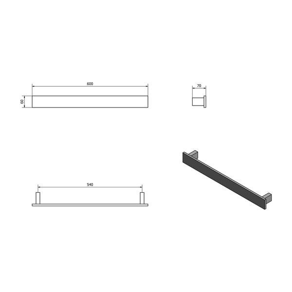 Sieninis rankšluosčio laikiklis matinės juodos spalvos Patron – Sapho-image-4