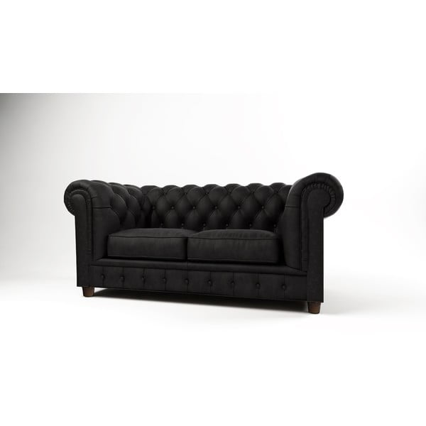 Juodo aksomo sofa 178 cm Cambridge - Ropez