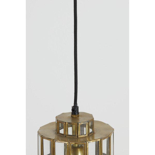 Bronzinės spalvos kabantis šviestuvas su stiklo gaubtu Søstrene – Light & Living-image-4