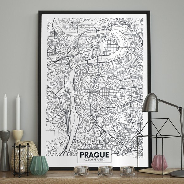 Paveikslas 70x100 cm Map Prague – DecoKing-image-1
