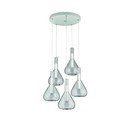 Kabantis šviestuvas baltos spalvos LED ø 55 cm su stiklo gaubtu Cipera – CINQUE