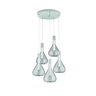 Kabantis šviestuvas baltos spalvos LED ø 55 cm su stiklo gaubtu Cipera – CINQUE