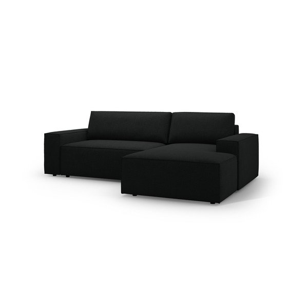 Iš boucle sulankstoma kampinė sofa juodos spalvos (su dešiniuoju kampu) Jodie – Micadoni Home-image-2