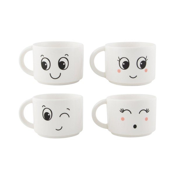 4 "Sass & Belle Fun Faces" puodelių rinkinys