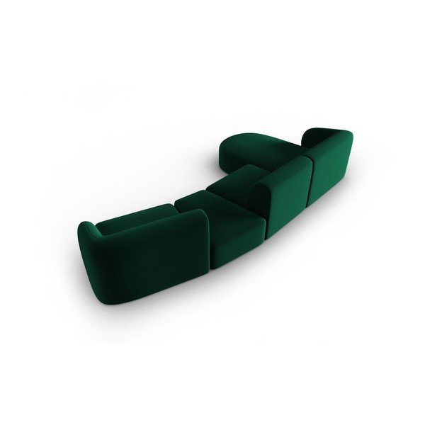 Žalios spalvos iš velveto kampinė sofa (su kairiuoju kampu/su gultu) Paolo – Milo Casa-image-3