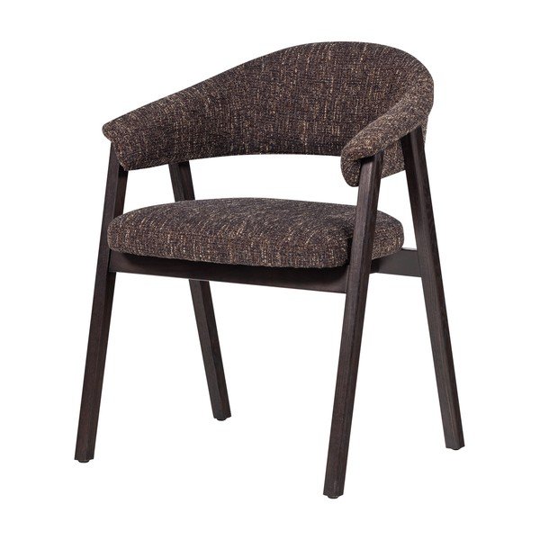 Tamsiai rudos spalvos iš audinio valgomojo kėdė su porankiais Tunar – WOOOD