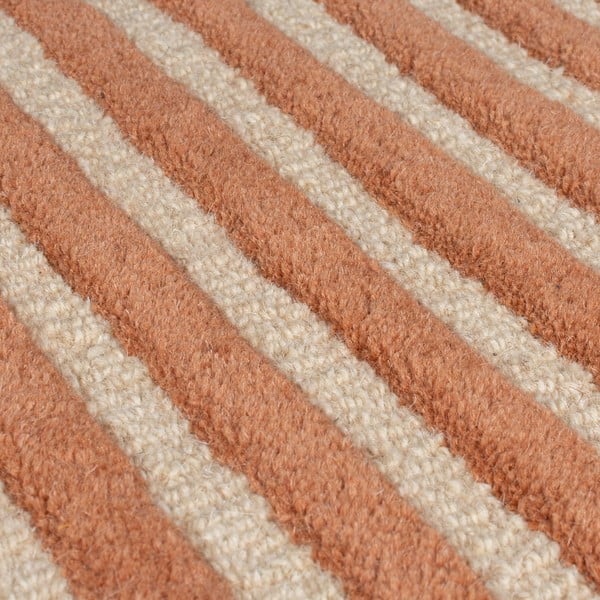 Rankų darbo terakotos spalvos iš vilnos kilimas 150x240 cm Lozenge Terracotta – Flair Rugs-image-4