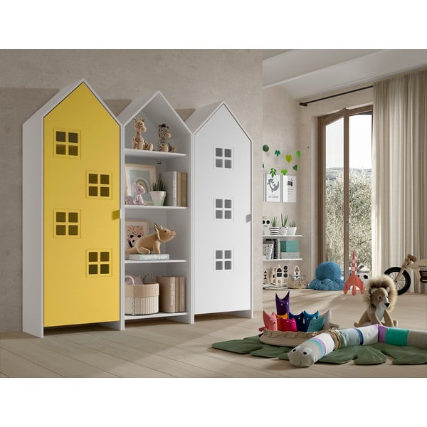 Atvira vaikiška spinta geltonos spalvos/baltos spalvos 173x171,5 cm CASAMI BRUGES – Vipack-image-1
