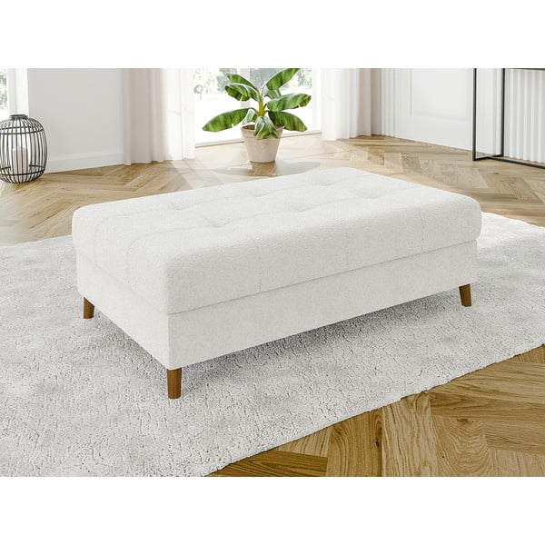 Baltos spalvos iš boucle taburetė Ariella – Ropez-image-2