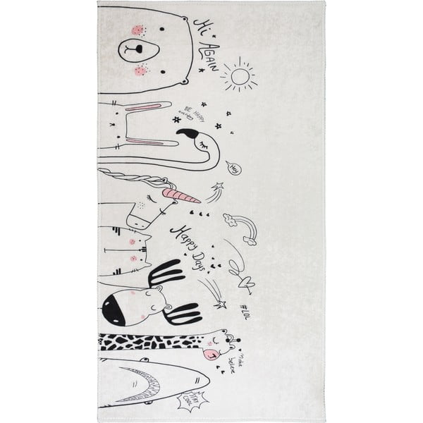 Skalbiamas dramblio kaulo spalvos vaikiškas kilimas 120x180 cm Animal Kingdom – Vitaus