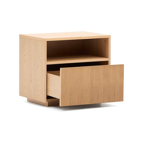 Natūralios spalvos naktinis staliukas iš ąžuolo Helvine – Kave Home-image-4