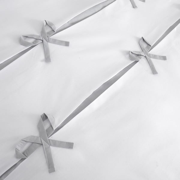 Baltos ir pilkos spalvos patalynė Catherine Lansfield Milo Bow, 135 x 200 cm-image-4