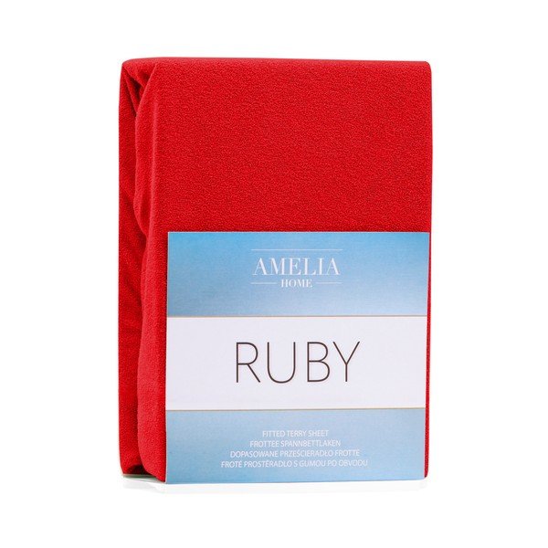 AmeliaHome Ruby Siesta raudona elastinga paklodė dvigulei lovai, 200/220 x 200 cm-image-2