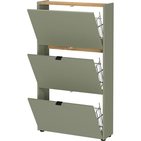 Natūralios spalvos/taupe spalvos koridoriaus baldas 101x200x22 cm Ameca – Germania-image-3