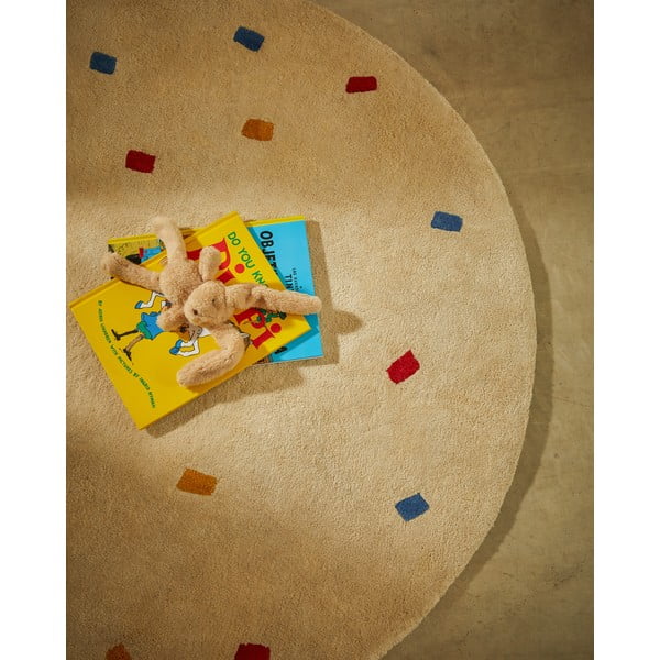 Kreminės spalvos iš medvilnės vaikiškas kilimas ø120 cm Luli – Kave Home-image-1
