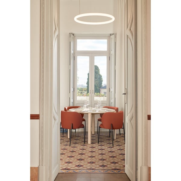 Raudonos spalvos iš audinio valgomojo kėdžių komplektas 2 vnt. Mogi – Teulat-image-2