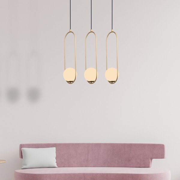 Aukso spalvos pakabinamas šviestuvas Squid Lighting Arch, aukštis 146 cm-image-3