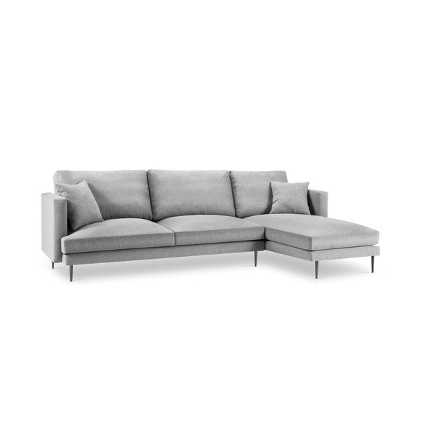 Šviesiai pilka kampinė sofa "Milo Casa Piero", dešinysis kampas-image-3