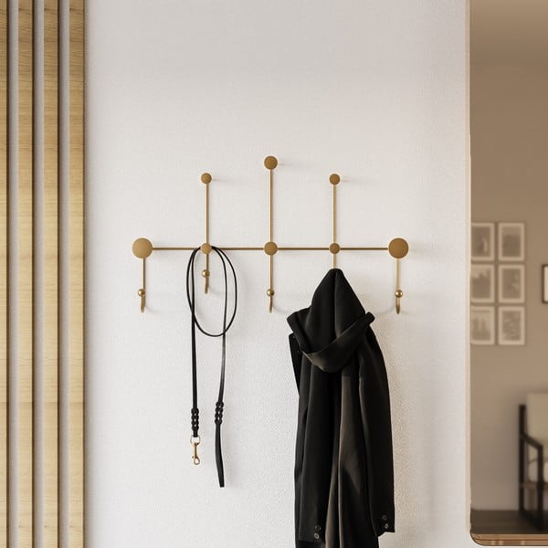 Iš metalo sieninė lentyna auksinės spalvos Dama – Kalune Design-image-3