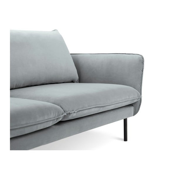 Šviesiai pilka aksominė kampinė sofa Cosmopolitan Design Vienna, kairysis kampas-image-4