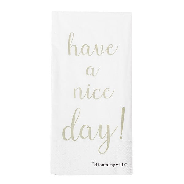 12 popierinių servetėlių rinkinys "Bloomingville Nice Day", 40 x 40 cm