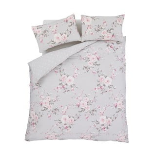 Dvigulė/itin ilga patalynė pilkos spalvos 230x220 cm Canterbury Floral – Catherine Lansfield