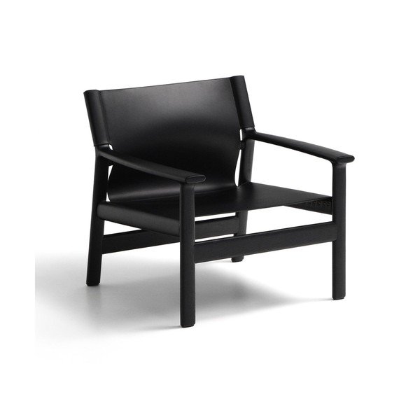 Juodos spalvos krėslas iš odos Jan – Kave Home