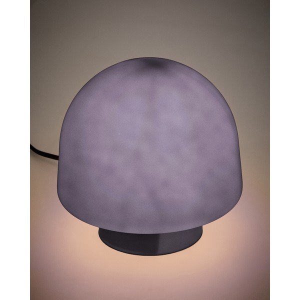Tamsiai mėlynos spalvos stalinis šviestuvas (aukštis 20 cm) su stiklo gaubtu Reig – Kave Home-image-1