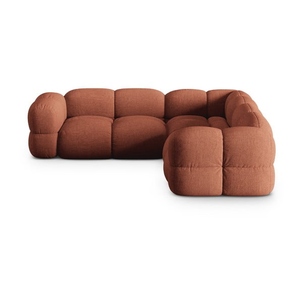 Raudonos plytų spalvos kampinė sofa Loretto – Cosmopolitan Design