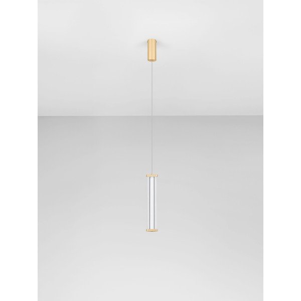 Matinės auksinės spalvos iš metalo kabantis šviestuvas LED su pritemdymo funkcija ø 6 cm su gaubtu iš akrilo stiklo Pheme – Nova Luce-image-4