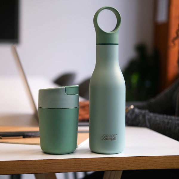 Butelis mėtų spalvos iš nerūdijančio plieno Kelioninis buteliukas 500 ml Loop – Joseph Joseph-image-3