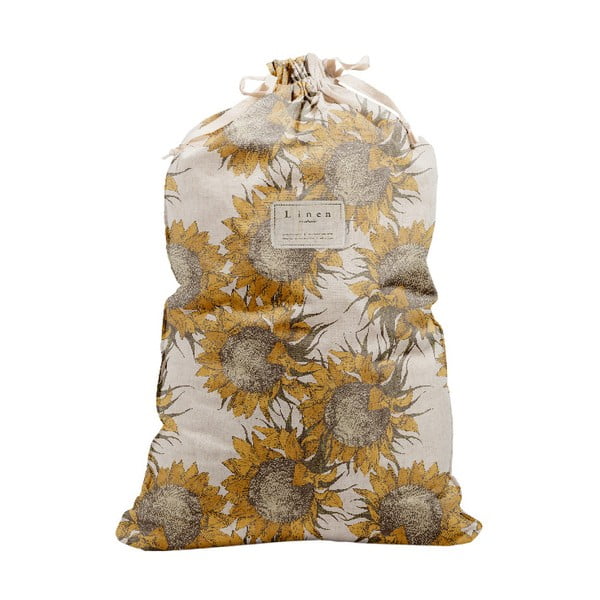 Lininis Couture krepšys Sunflower, aukštis 75 cm