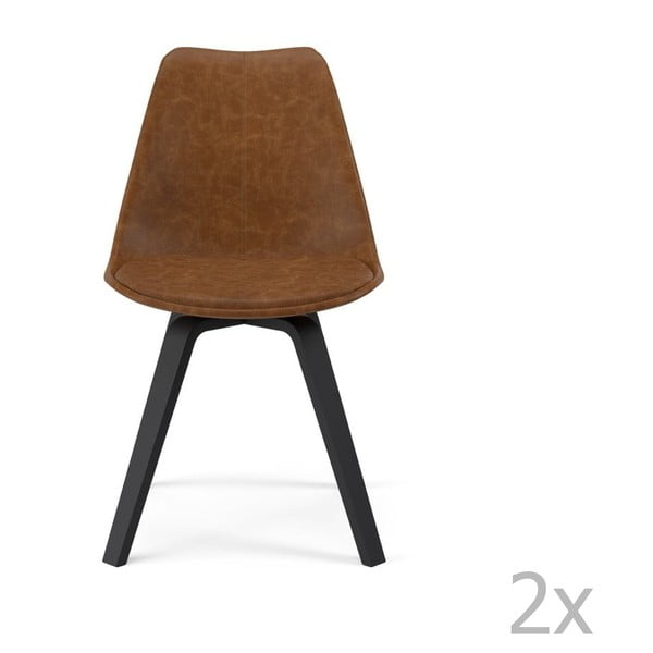 2 rudų valgomojo kėdžių rinkinys "Tenzo Gina