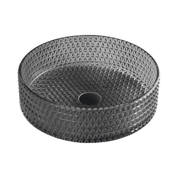 Iš stiklo apvalios formos praustuvas juodos spalvos ø 39,5 cm Maragua – Sapho